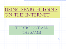 Using Search Tools