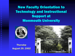 New Faculty Orientation PowerPoint