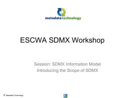 Session 2: Introducing the Scope of SDMX