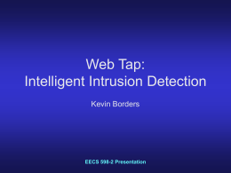 Intelligent Intrusion Detection