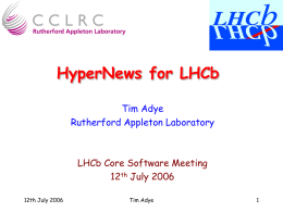 HyperNews for LHCb - Indico
