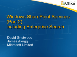 Windows SharePoint Services Development Part 2