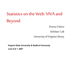 statistics - VIVA, The Virtual Library of Virginia