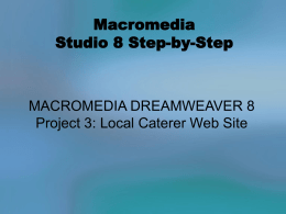 Macromedia 8 PPT Unit 1 Project 3