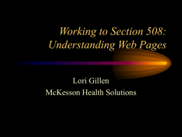 Working to Section 508: Understanding Web