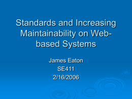 Standards and Increasing Maintainability on Web