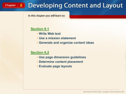 Chapter 6 Developing Content and Layout