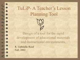 Tulip a Teacher`s Lesson Planning Tool