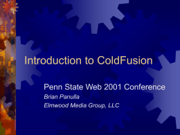 Introduction to ColdFusion
