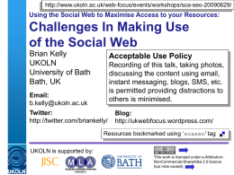 Using the Social Web to Maximise Access to your Resources