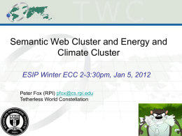 ESIP Winter ECC 2-3:30pm, Jan 5, 2012