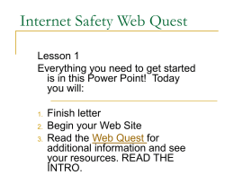 Internet Safety Web Quest