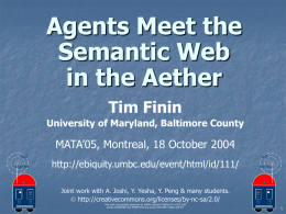semantic web services - UMBC ebiquity research group