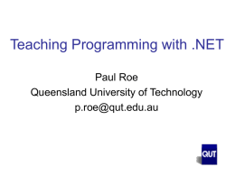 Teaching Programming with .NET