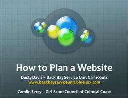 How to Plan A Web Site!!!!!!!! - Back Bay Service Unit Girl Scouts