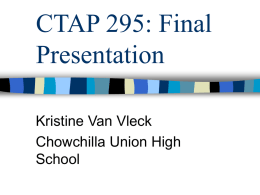 CTAP 295: Final Presentation