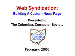 Web Syndication - Columbus Computer Society