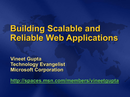 Building Scalable and Reliable Web Applications