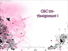 CSC 101- Assignment 1
