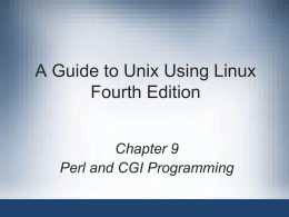 Perl and CGI Programming