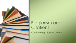 Plagiarism & Citations