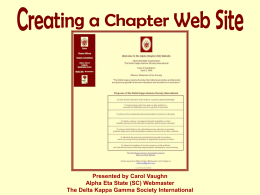 Create a Chapter Web Site