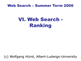 Microsoft PowerPoint Presentation: 13_1_WebSearch_Ranking1
