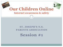 Internet Safety - Our Children Online home page