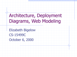Architecture, Deployment Diagrams, Web Modeling