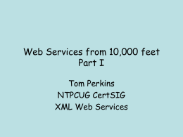 Web Services from 10,000 feet Part I