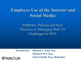 March 2010 CLE Workshop: Web 2.0: Employee Use of the Internet
