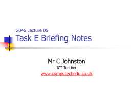 Task E Briefing Notes