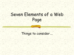 Seven Elements of a Web Page