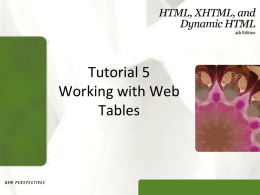 Tutorial 5: Working with Web Tables