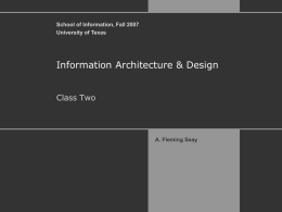 Information Architecture and Design Overview
