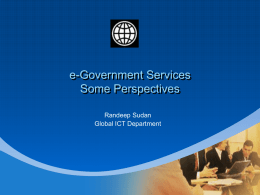 e-Government Services The Future as Strategy