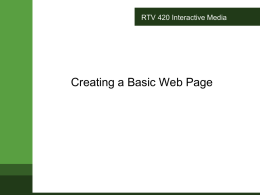 HTML source doc - Faculty Web Sites