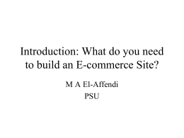 Introduction: What do you need to build an Ecommerce Site?