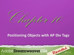 Position objects with AP DIV tags