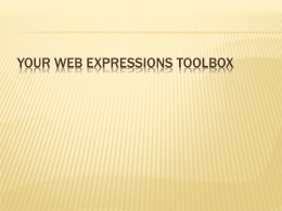 Your Web Expressions Toolbox