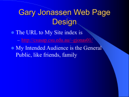 Gary Jonassen Web Page Design