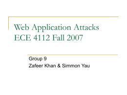 Web Application Attacks Presentation