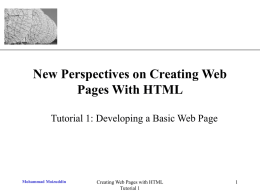 XP HTML Tags - Faculty Web Server