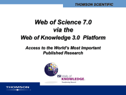 TSWoS7 - Web of Knowledge