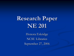 NE 201 Research Paper