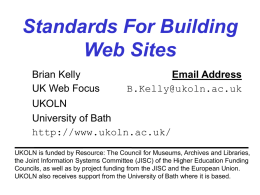 Standards For Building Web Sites