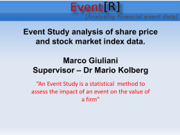 Event Study analysis of share price and stock market index data