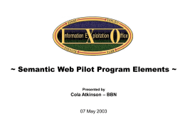 Semantic Web Pilot Program Elements