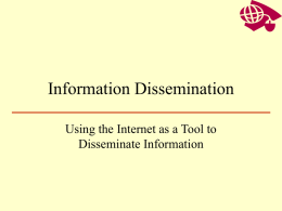 Information Dissemination - Population Reference Bureau