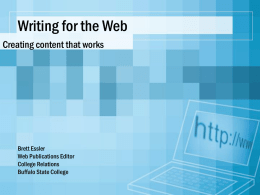 Writing for the Web - Business Communication Network